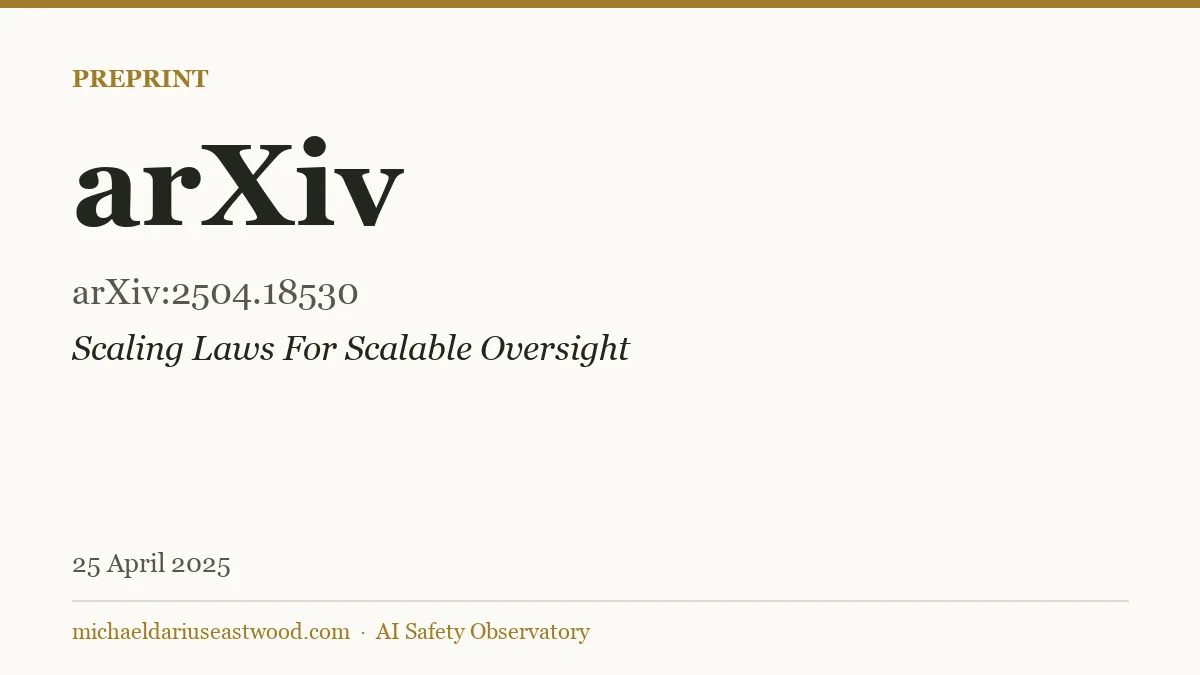 arXiv record card for Scaling Laws For Scalable Oversight