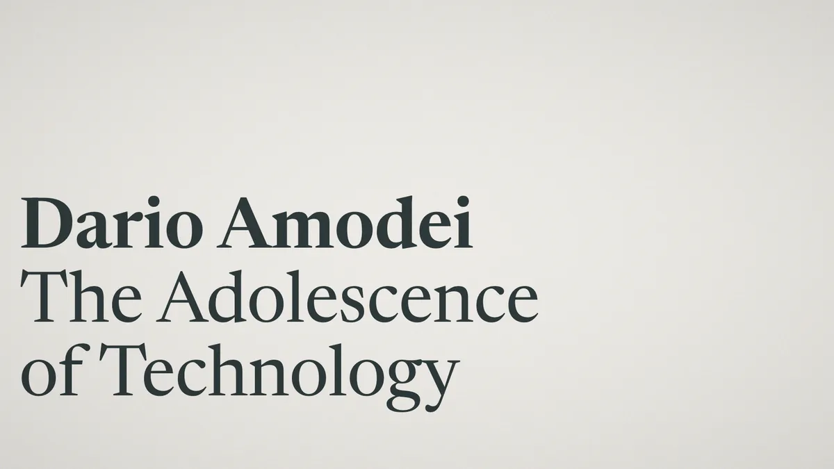 The Adolescence of Technology
