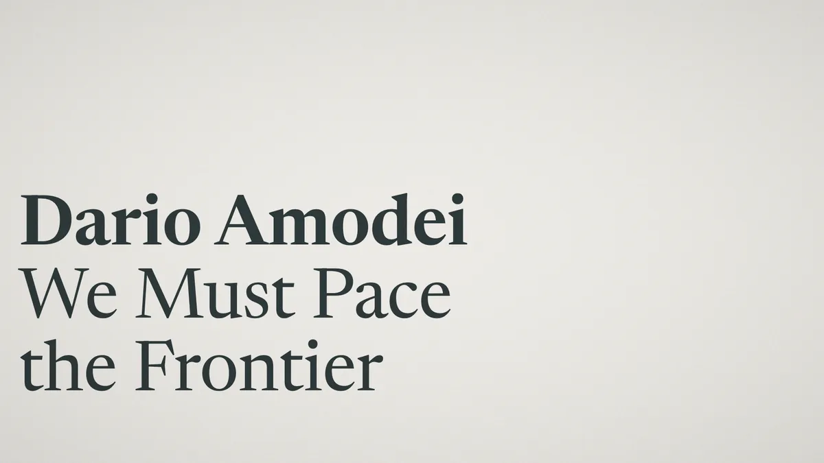 We Must Pace the Frontier