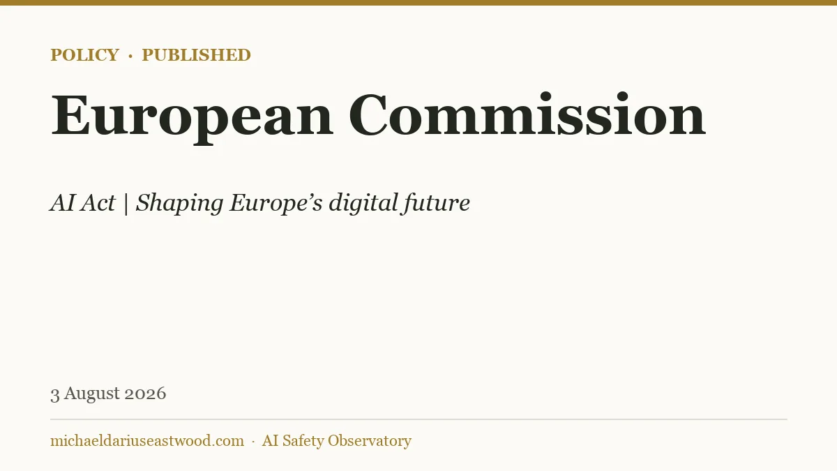 European Commission record card for AI Act | Shaping Europe’s digital future