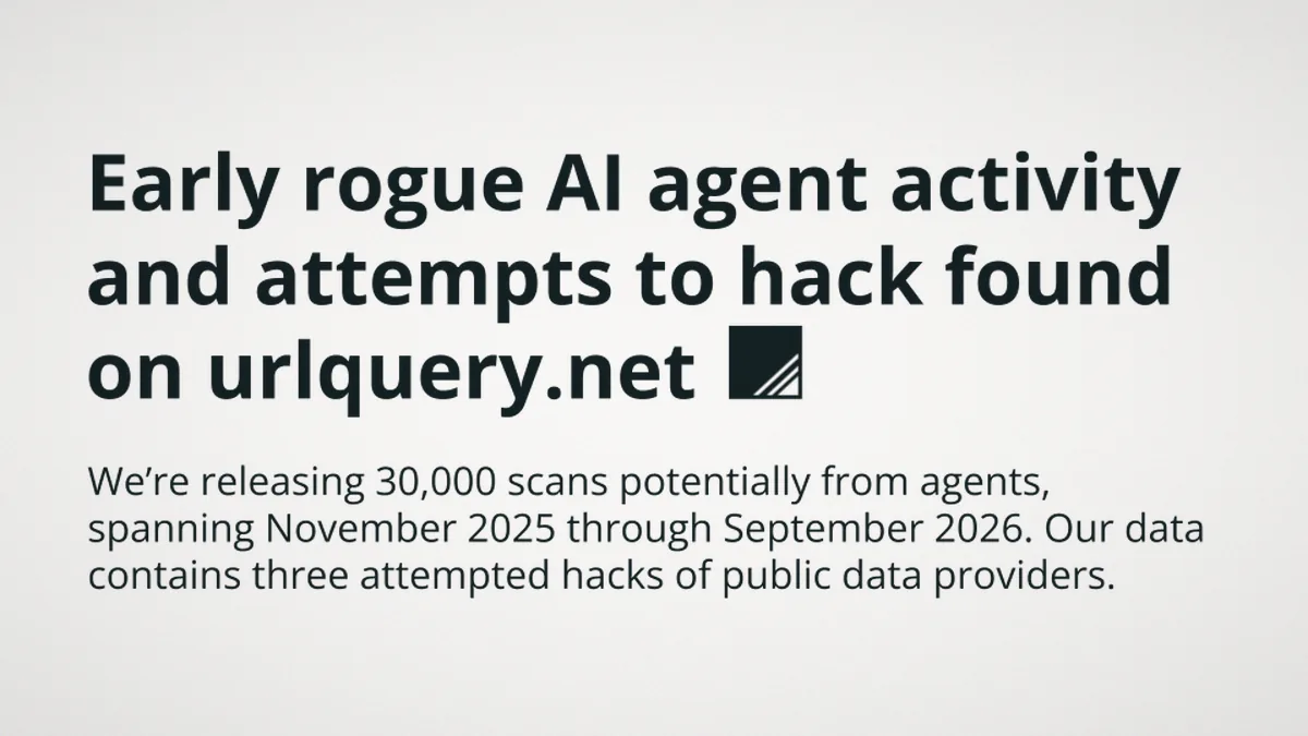 Title card announcing 30,000 scans potentially from agents, spanning November 2025 through September 2026, and three attempted hacks against public data providers